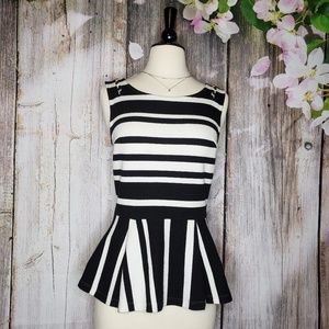 Anthropologie Postmark Antonia Striped Peplum Top